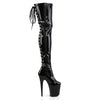 FLAMINGO-3063 Plateau Overknee Stiefel Schwarz Lack von Pleaser – Ansicht 5