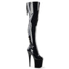 FLAMINGO-3063 Plateau Overknee Stiefel Schwarz Lack von Pleaser