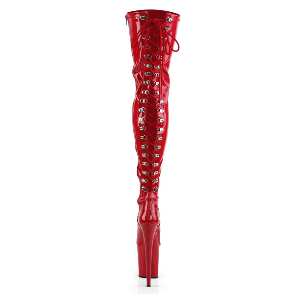 FLAMINGO-3063 Plateau Overknee Stiefel - Rot von Pleaser – Ansicht 4
