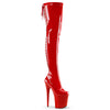 FLAMINGO-3063 Plateau Overknee Stiefel - Rot von Pleaser