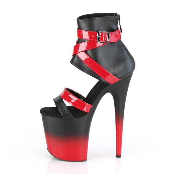 FLAMINGO-800-15 Plateau Sandaletten - Schwarz/Rot von Pleaser – Ansicht 3