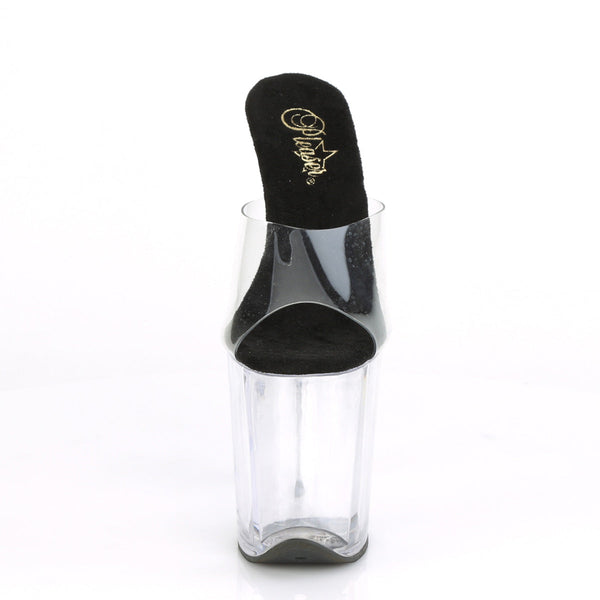 FLAMINGO-801 Plateau Pantoletten Schwarz/Transparent von Pleaser – Ansicht 2