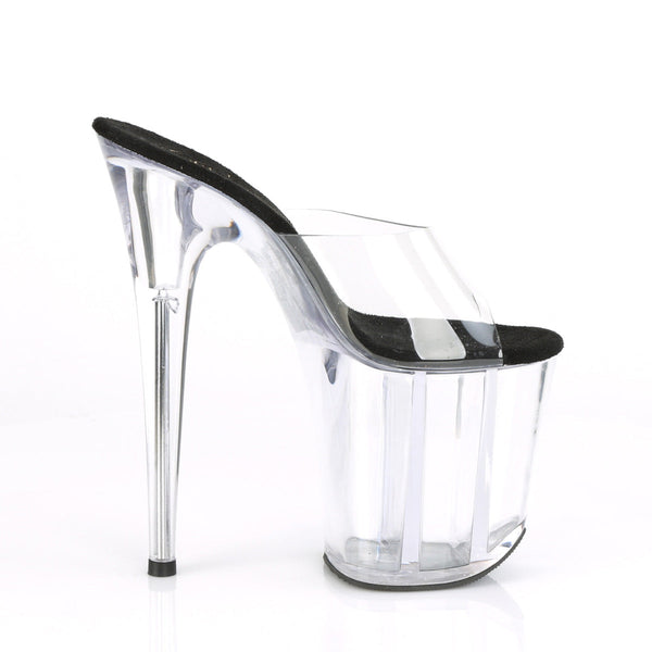 FLAMINGO-801 Plateau Pantoletten Schwarz/Transparent von Pleaser – Ansicht 5