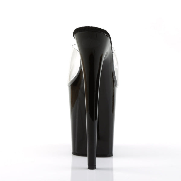 FLAMINGO-801 Plateau Pantoletten Transparent/Schwarz von Pleaser – Ansicht 4
