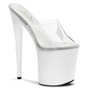 FLAMINGO-801 Plateau Pantoletten Transparent/Weiß von Pleaser