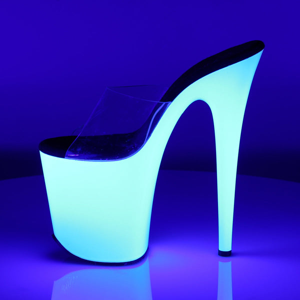 FLAMINGO-801UV Plateau Pantoletten Weiß UV von Pleaser – Ansicht 3