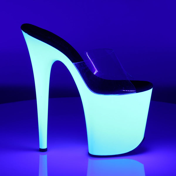FLAMINGO-801UV Plateau Pantoletten Weiß UV von Pleaser – Ansicht 5