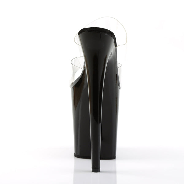 FLAMINGO-802 Plateau Pantoletten Transparent/Schwarz von Pleaser – Ansicht 4