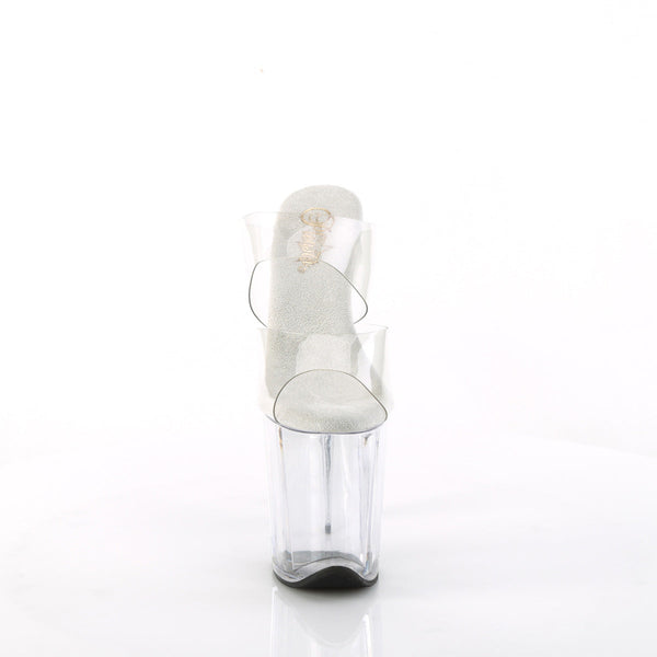 FLAMINGO-802 Plateau Pantoletten transparent von Pleaser – Ansicht 2