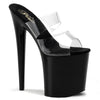 FLAMINGO-802 Plateau Pantoletten Transparent/Schwarz von Pleaser