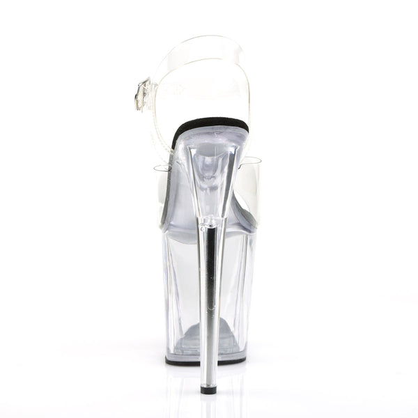 FLAMINGO-808 Plateau Sandaletten Transparent/Schwarz von Pleaser – Ansicht 4