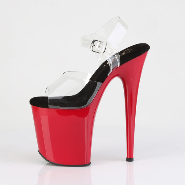 FLAMINGO-808 Plateau Sandaletten Rot Lack von Pleaser – Ansicht 3