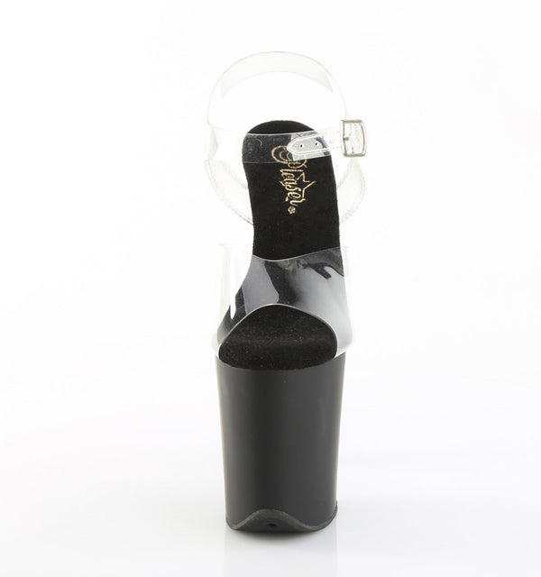 FLAMINGO-808 Plateau Sandaletten Schwarz/ Transparent von Pleaser – Ansicht 2