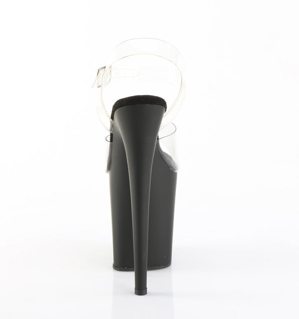 FLAMINGO-808 Plateau Sandaletten Schwarz/ Transparent von Pleaser – Ansicht 4