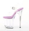 FLAMINGO-808 Plateau Sandaletten Transparent/ Lila von Pleaser – Ansicht 3