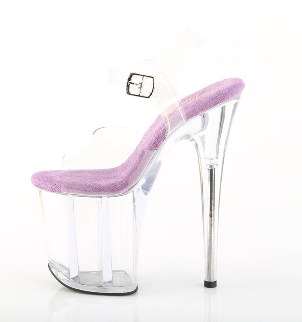 FLAMINGO-808 Plateau Sandaletten Transparent/ Lila von Pleaser – Ansicht 3