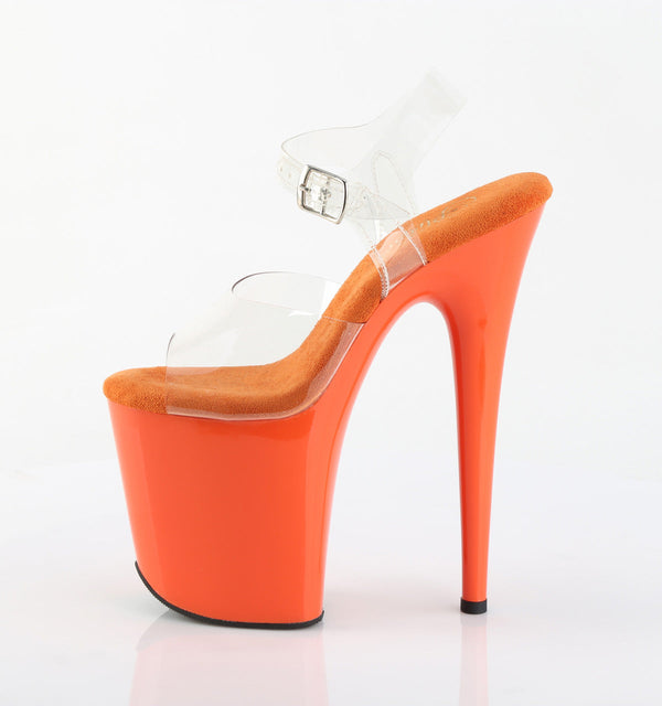 FLAMINGO-808 Plateau Sandaletten Orange von Pleaser – Ansicht 3
