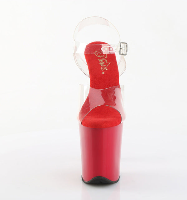 FLAMINGO-808 Plateau Sandaletten Rot von Pleaser – Ansicht 2