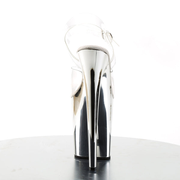 FLAMINGO-808 Plateau Sandaletten Silber Chrome von Pleaser – Ansicht 4