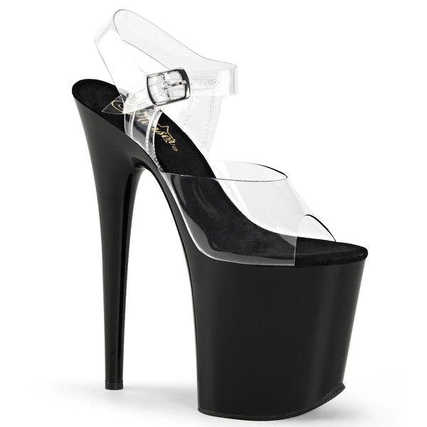 FLAMINGO-808 Plateau Sandaletten Schwarz Matt von Pleaser