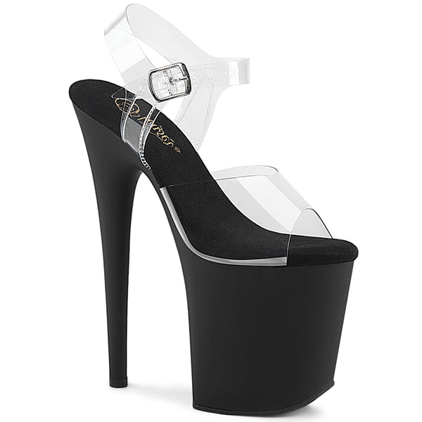 FLAMINGO-808 Plateau Sandaletten Schwarz/ Transparent von Pleaser