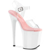FLAMINGO-808 Plateau Sandaletten Weiß/ Rosé | Pleaser