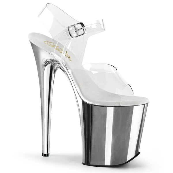 FLAMINGO-808 Plateau Sandaletten Silber von Pleaser