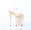 FLAMINGO-808FUR Plateau Sandaletten Beige Lack Kunstfell von Pleaser – Ansicht 5