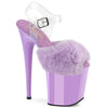 FLAMINGO-808FUR Plateau Sandaletten Lila Lack Kunstfell von Pleaser