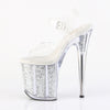 FLAMINGO-808G Plateau Sandaletten Silber Transparent von Pleaser – Ansicht 3