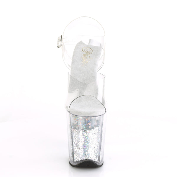 FLAMINGO-808GF Plateau Sandaletten Silber von Pleaser – Ansicht 2