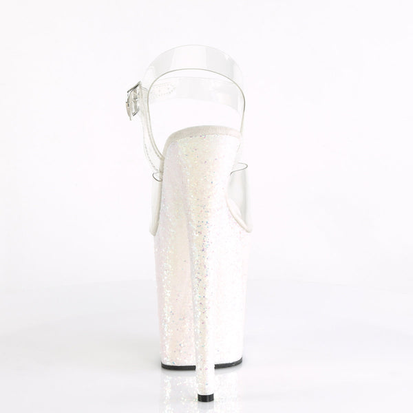 FLAMINGO-808LG Plateau Sandaletten Opal Rosa Glitzer von Pleaser – Ansicht 4