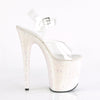 FLAMINGO-808LG Plateau Sandaletten Opal Rosa Glitzer von Pleaser – Ansicht 5
