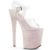 FLAMINGO-808LG Plateau Sandaletten Opal Rosa Glitzer von Pleaser