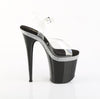 FLAMINGO-808MLS Plateau Sandaletten Schwarz Lack Strass von Pleaser – Ansicht 5
