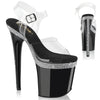 FLAMINGO-808MLS Plateau Sandaletten Schwarz Lack Strass von Pleaser