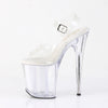 FLAMINGO-808MMG Plateau Sandaletten in Transparent-Glitzer von Pleaser – Ansicht 3