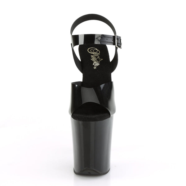 FLAMINGO-808N Plateau Sandaletten Schwarz Lack von Pleaser – Ansicht 2