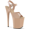FLAMINGO-808N Plateau Sandaletten Beige Lack von Pleaser