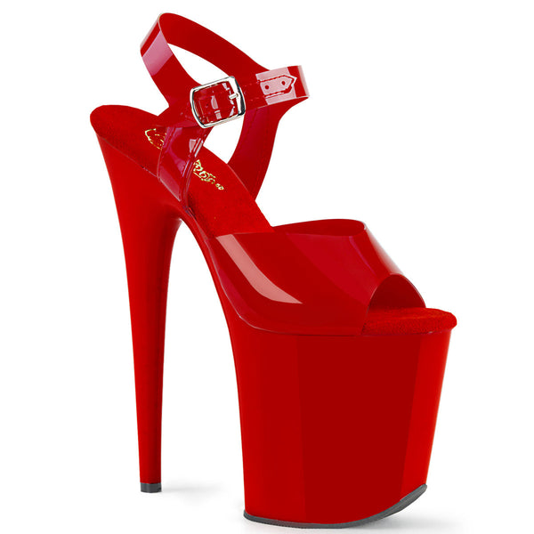 FLAMINGO-808N Plateau Sandaletten Rot Lack von Pleaser