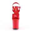 FLAMINGO-808N Plateau Sandaletten Rot Lack von Pleaser – Ansicht 2