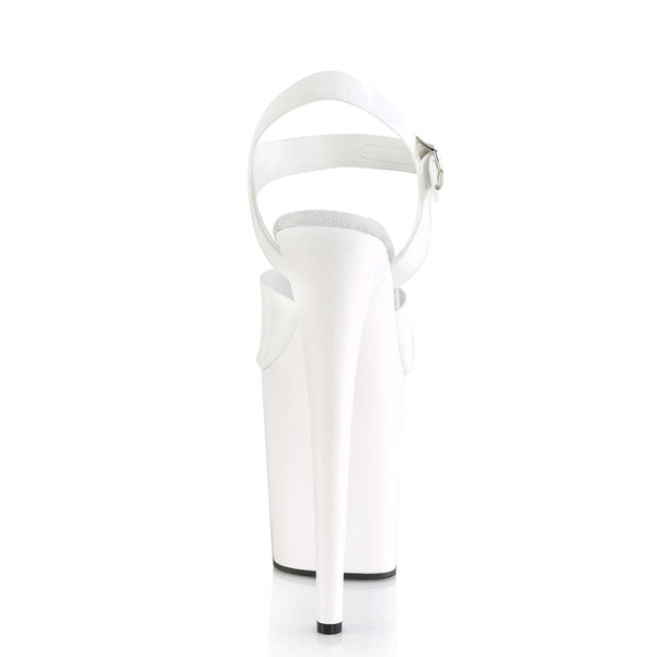 FLAMINGO-808N Plateau Sandaletten Weiß Lack von Pleaser – Ansicht 4