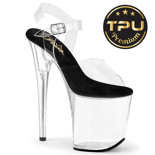 FLAMINGO-808PREM Plateau Sandaletten Transparent von Pleaser