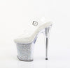 FLAMINGO-808PREM-RSI Plateau Sandaletten Glitzer/ Transparent von Pleaser – Ansicht 3