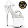 FLAMINGO-808PREM-STN Plateau Sandaletten Transparent Strass von Pleaser
