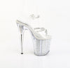 FLAMINGO-808PREM-STN Plateau Sandaletten Silber Glitzer von Pleaser – Ansicht 5
