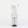 FLAMINGO-808RSI Plateau Sandaletten Silber/Transparent Glitzer von Pleaser – Ansicht 2