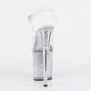 FLAMINGO-808RSI Plateau Sandaletten Silber/Transparent Glitzer von Pleaser – Ansicht 4