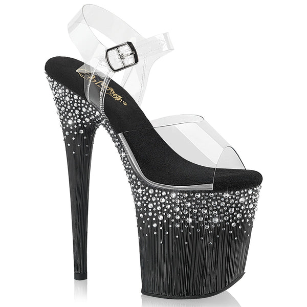 FLAMINGO-808SPKL-02 Plateau Sandaletten Schwarz Strass von Pleaser