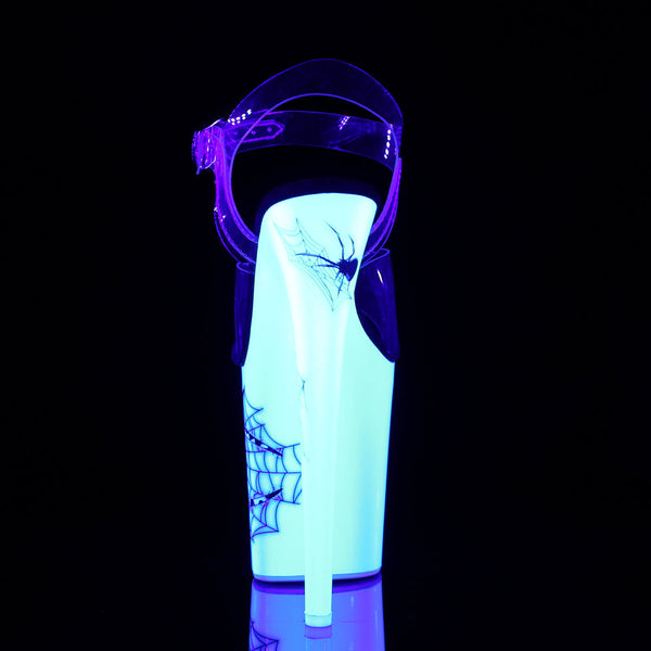 FLAMINGO-808SW Plateau Sandaletten Neon Weiß Spinne von Pleaser – Ansicht 4